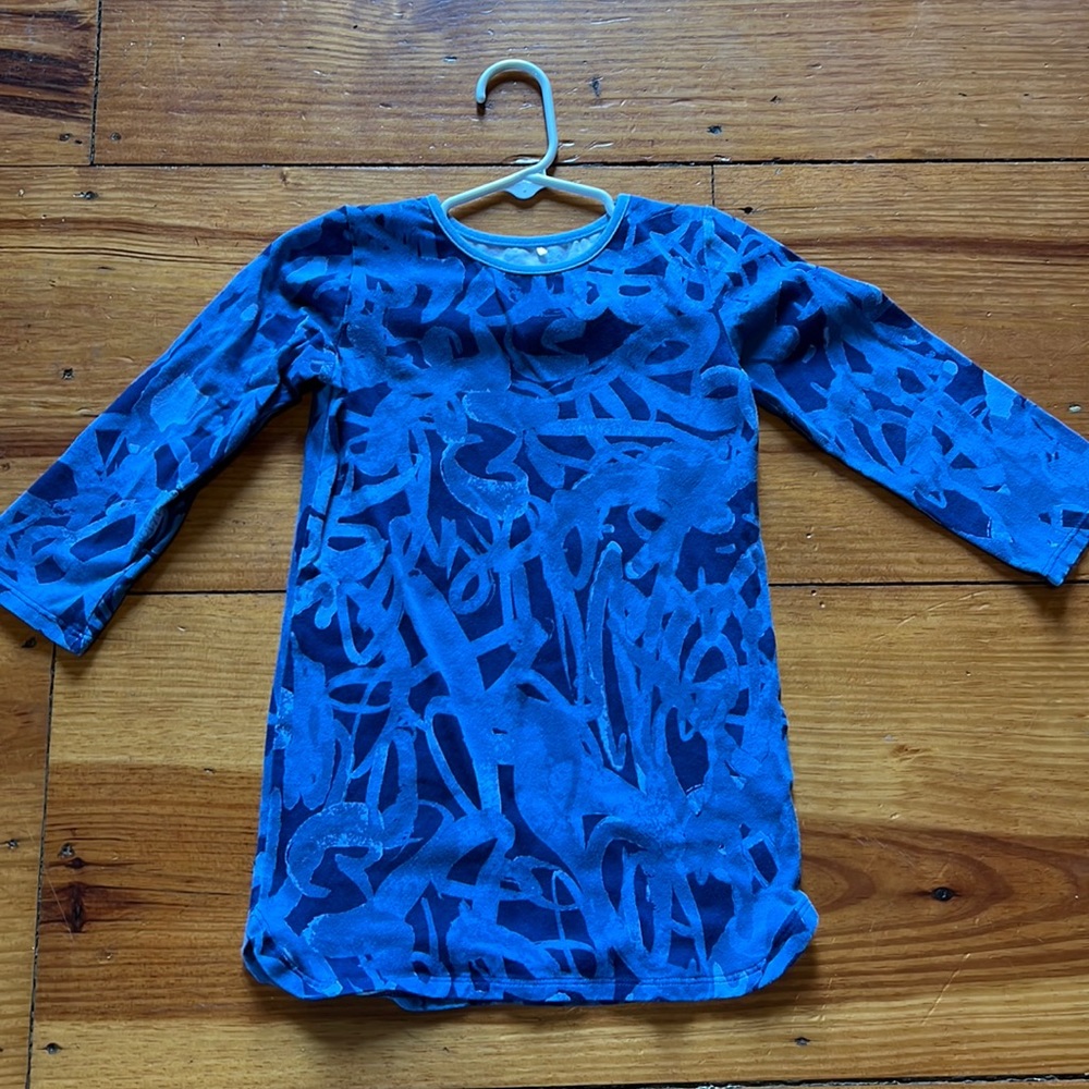 Blue abstract shirt. Three Friends brand size 4.